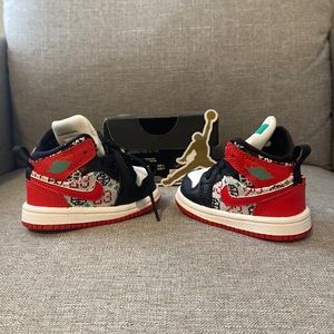 Toddler Nike Red White Black Jordan Shoes